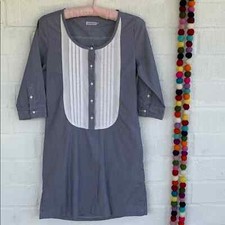 Lark & Wolff by Urban Outfitters Women's Striped Prairie Pleated Mini Dress XS