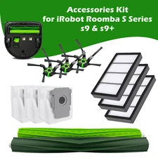 Replacement Kit Roller Side Brush HEPA Filter Dust Bag for iRobot Roomba S9 S9+