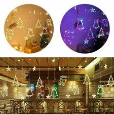 Christmas Curtain Lights LED Jingle Bell Fairy String for Xmas Tree Window Decor