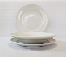 Steelite International Dinner Plates Pasta Bowl Off White Embossed Rim 3 Pieces