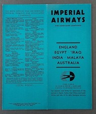 IMPERIAL AIRWAYS JANUARY 1935 AIRLINE TIMETABLE EGYPT IRAQ INDIA MALAY AUSTRALIA