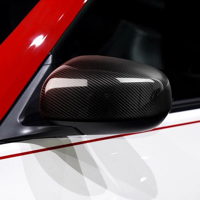 Tapas de cubierta de espejo retrovisor lateral de fibra de carbono real para Nissan 370Z 09-19 Foto 4 de 4