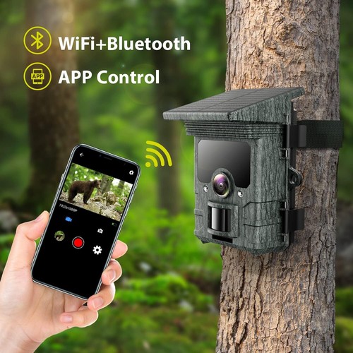 Solar Powered 4K 85MP Trail Camera WiFi Bluetooth Hunting for Wildlife Trace - Picture 5 of 10