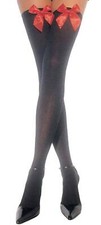 Hold-up stockings satin bow in various colors