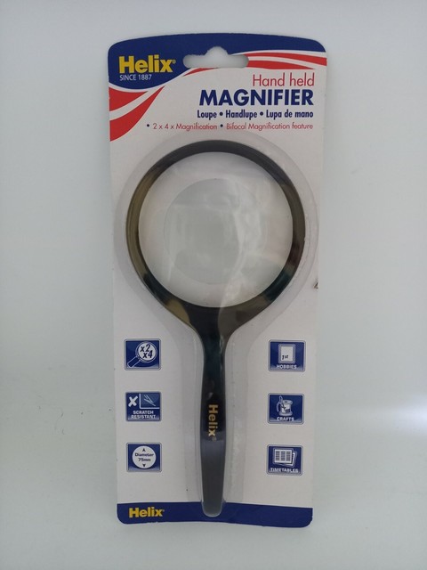 Helix Hand Held Magnifying Glass 75mm MN1020 for sale online | eBay