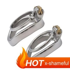 New Double Rings Lock Male Chastity Cages Stainless Steel Salve Device Restraint