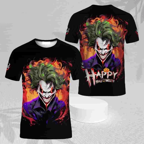 Horror Joker Laughing Happy Halloween Why So Serious Tshirt 3D Printed