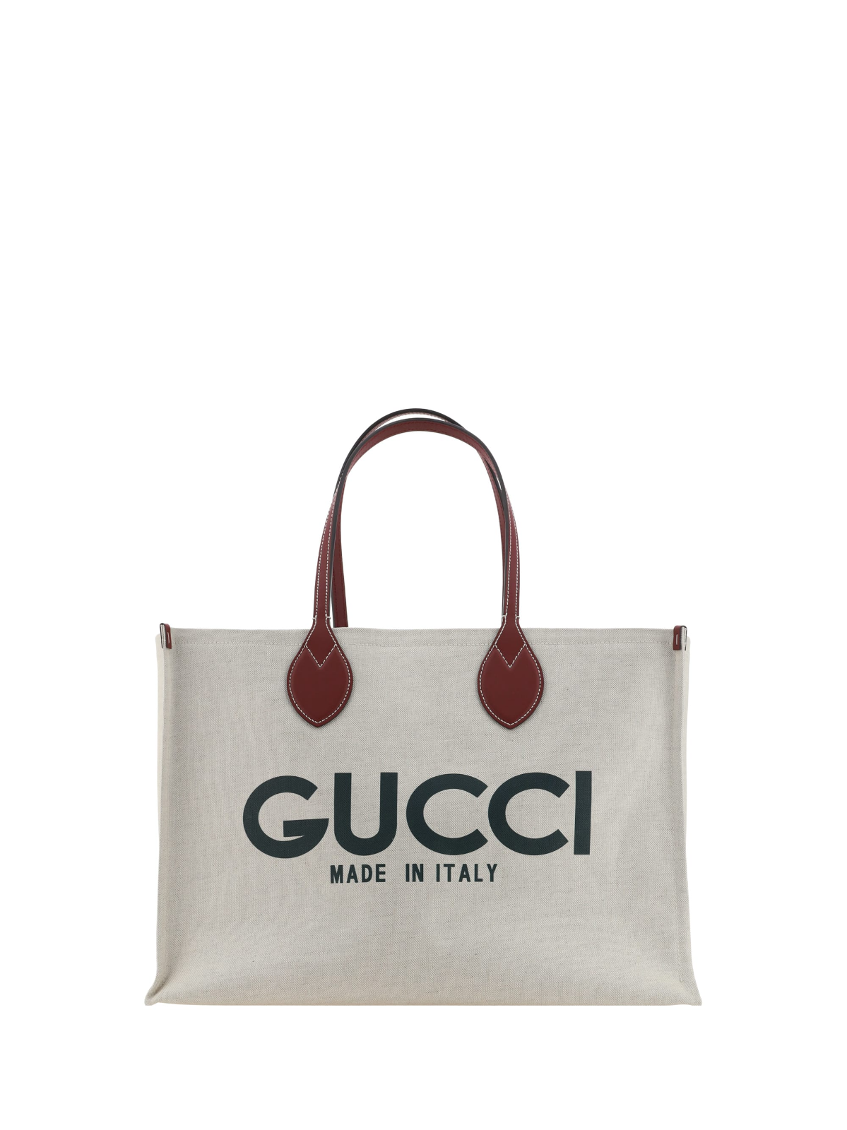 New Authentic GUCCI Large Beige Cotton Tote Bag-image