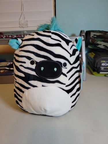 Squishmallow Zeke the Zebra Stuffed Animal Plush Pillow Toy Blue Mohawk 8