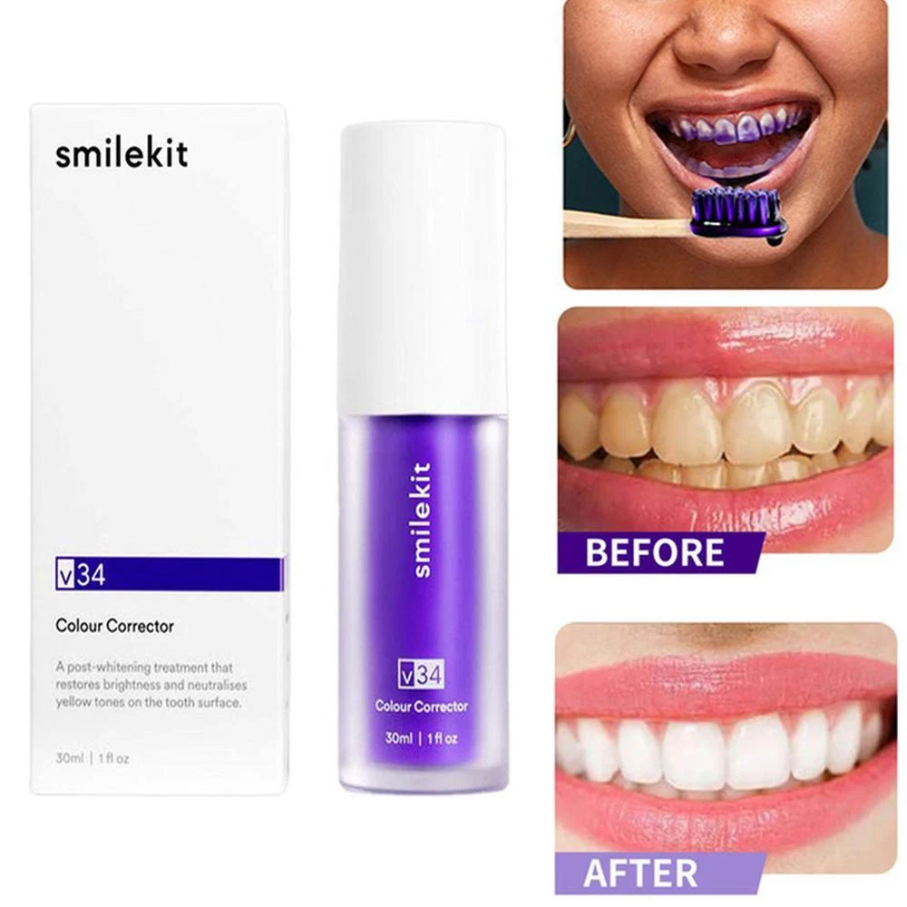 Hismile Purple Toothpaste V34 Colour Corrector Teeth, 47 OFF