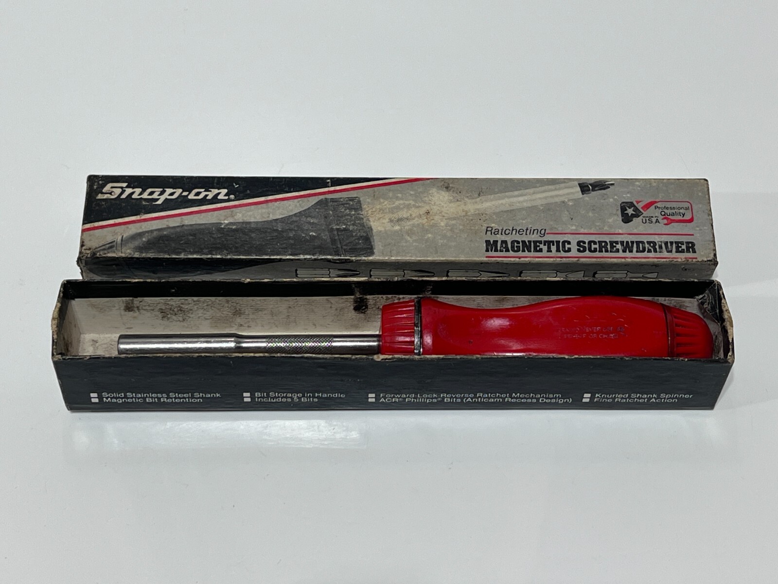 SnapOn Tools USA SSDMR4A Red Ratcheting Hard Handle Screwdriver w