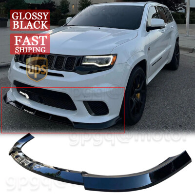 Matte Black Front Bumper Lip For Jeep Grand Cherokee SRT Trackhawk 2014-2021 – 3-Piece Kit