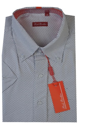 Camisa de Hombre A Media Manga Corta 100 Algodón Patron Elegante Verano Azul 41 - Imagen 7 de 24