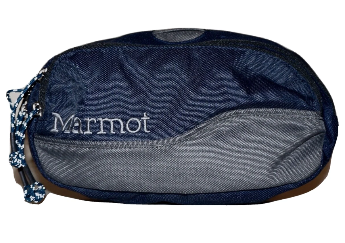 MARMOT Small Navy Blue Gray Poly Textile 5 x 9 Waist Pack Pouch