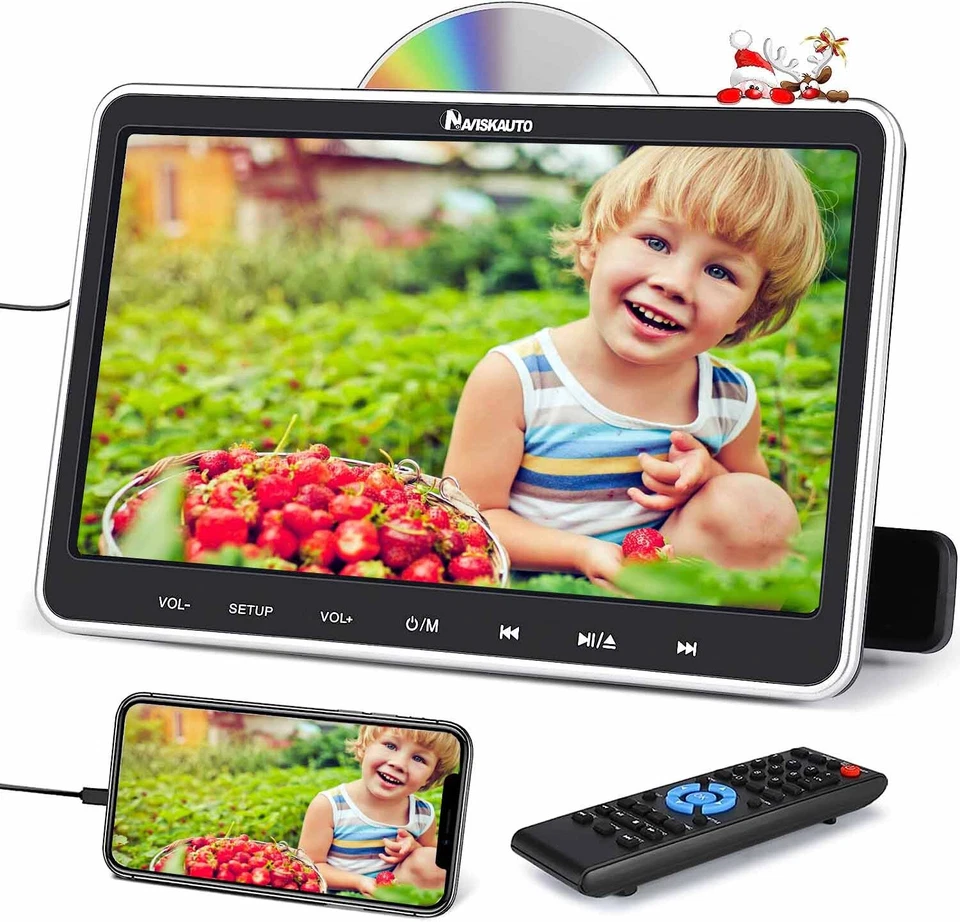 10.1" Auto DVD Player TV Kopfstütze Monitor 1080P HD Bildschirm HDMI Für Kinder - Bild 3 von 4
