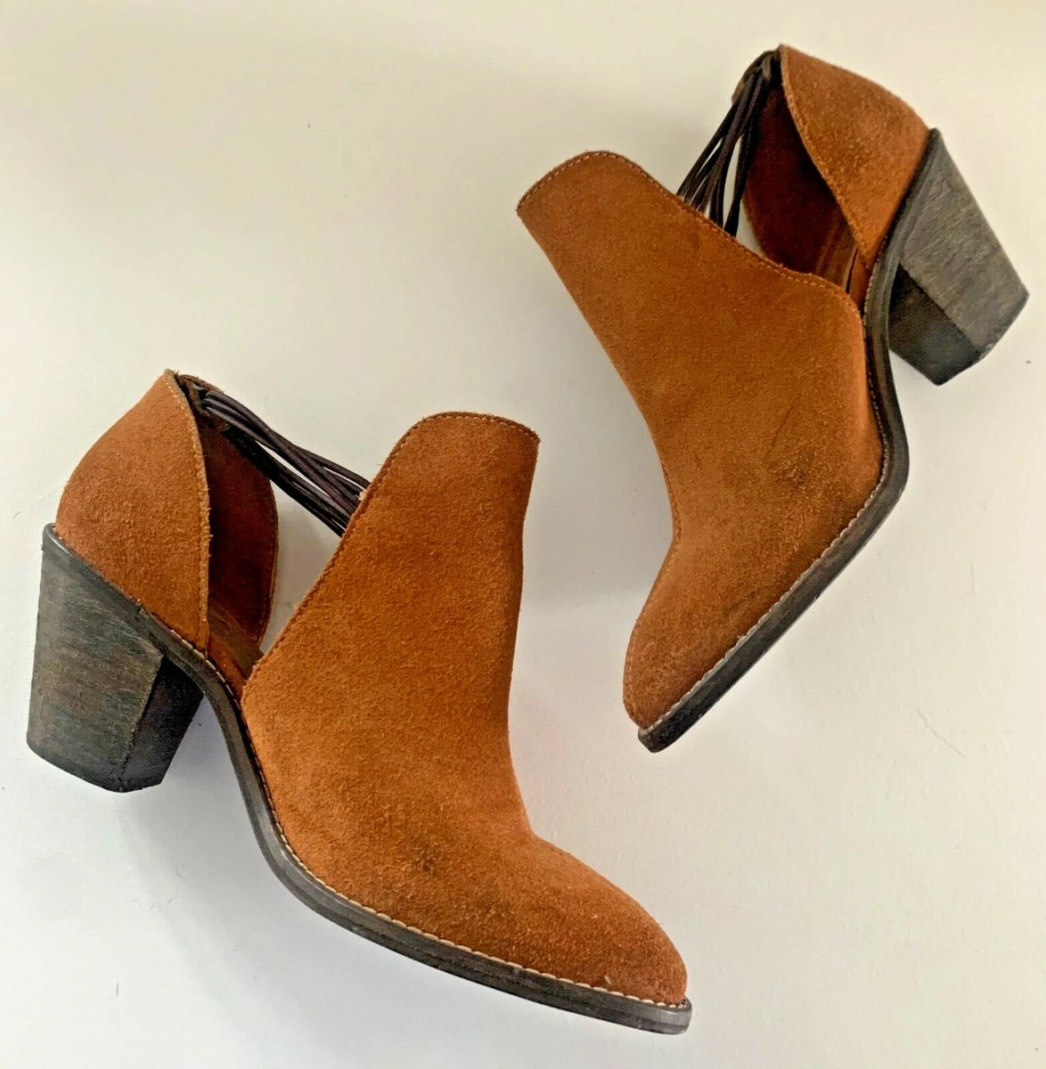 Suede cut out booties sale