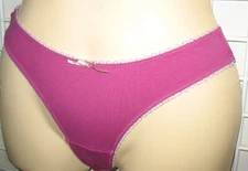 JUST INTIMATES - NEW - SMALL - PINK -  COTTON STRETCH THONG PANTY