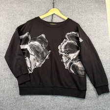 AllSaints London Onyx Alek Noir Crewneck Sweatshirt Size Medium Long Sleeve