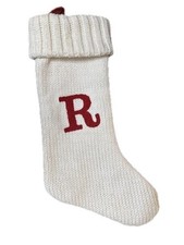 Wondershop Monogram Christmas Stocking Letter R Initial White Knit 18 Target