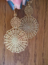 LIA SOPHIA PIZELLE EARRINGS - FILIGREE DESIGN - GOLD TONE