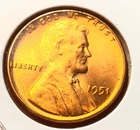 1951-P Lincoln Wheat Cent Penny GEM RED BU From an Original Bank Roll