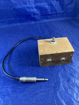 VINTAGE GUITAR JACK CUSTOME SWTCH BOX CORD,  1/4'' TS JACKS MONO MALE, 1960-70 s