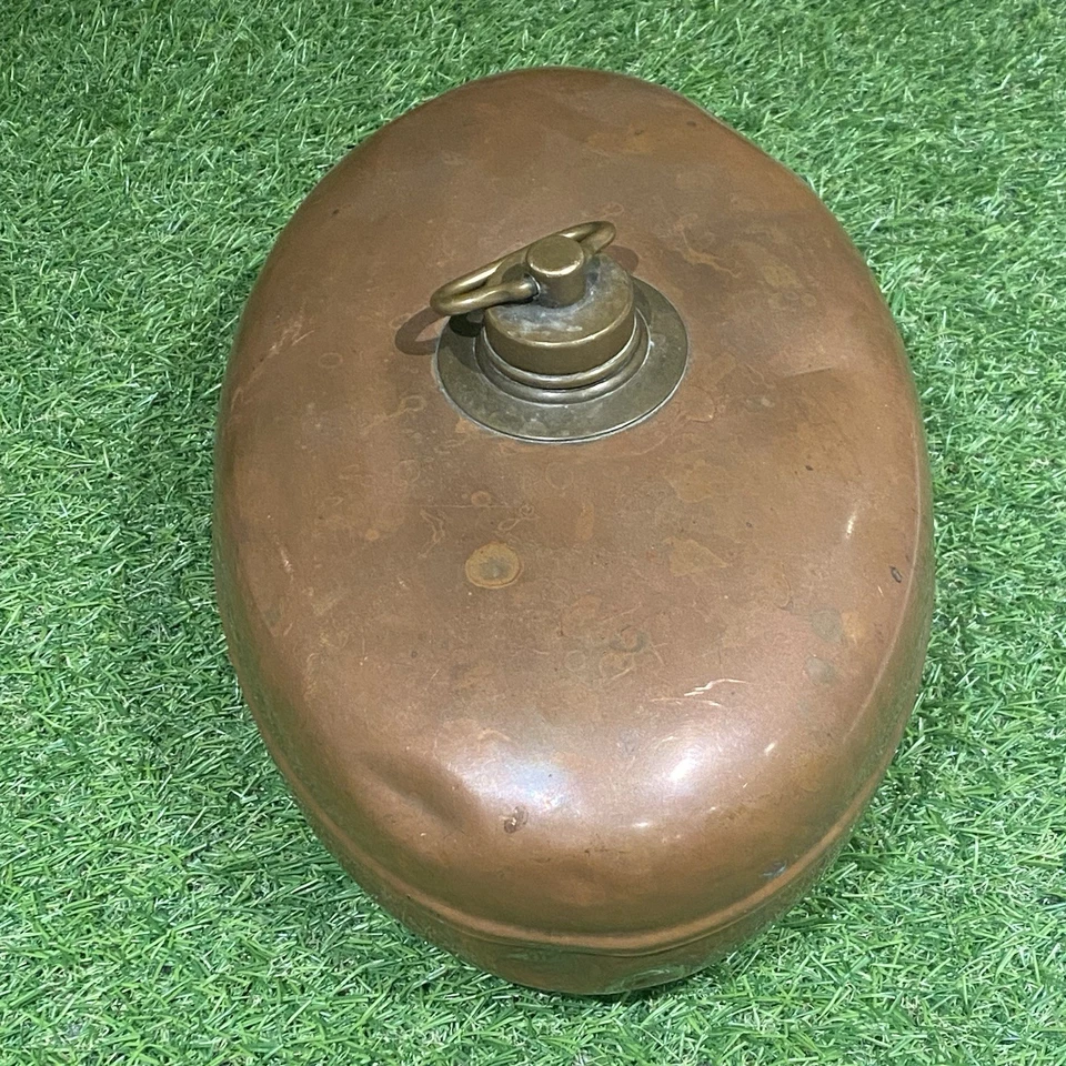 Antique European Copper Bed Warmer Foot, Carriage, Décor, Country Farm House - Image 4 of 4