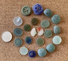 sea glass  from japan Half Marble  ohajiki etc  Japanese Game Pieces