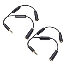 2pcs 3.5mm Male To Dual Female Stereo Jack Cables 2 In 1 Headphone Y Splitt GOCC