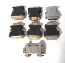 7 DIFFERENT ADAPTERS, VGA, DVI AND OTHERS, 5 NEW AND 2 USED, SEE PHOTOS