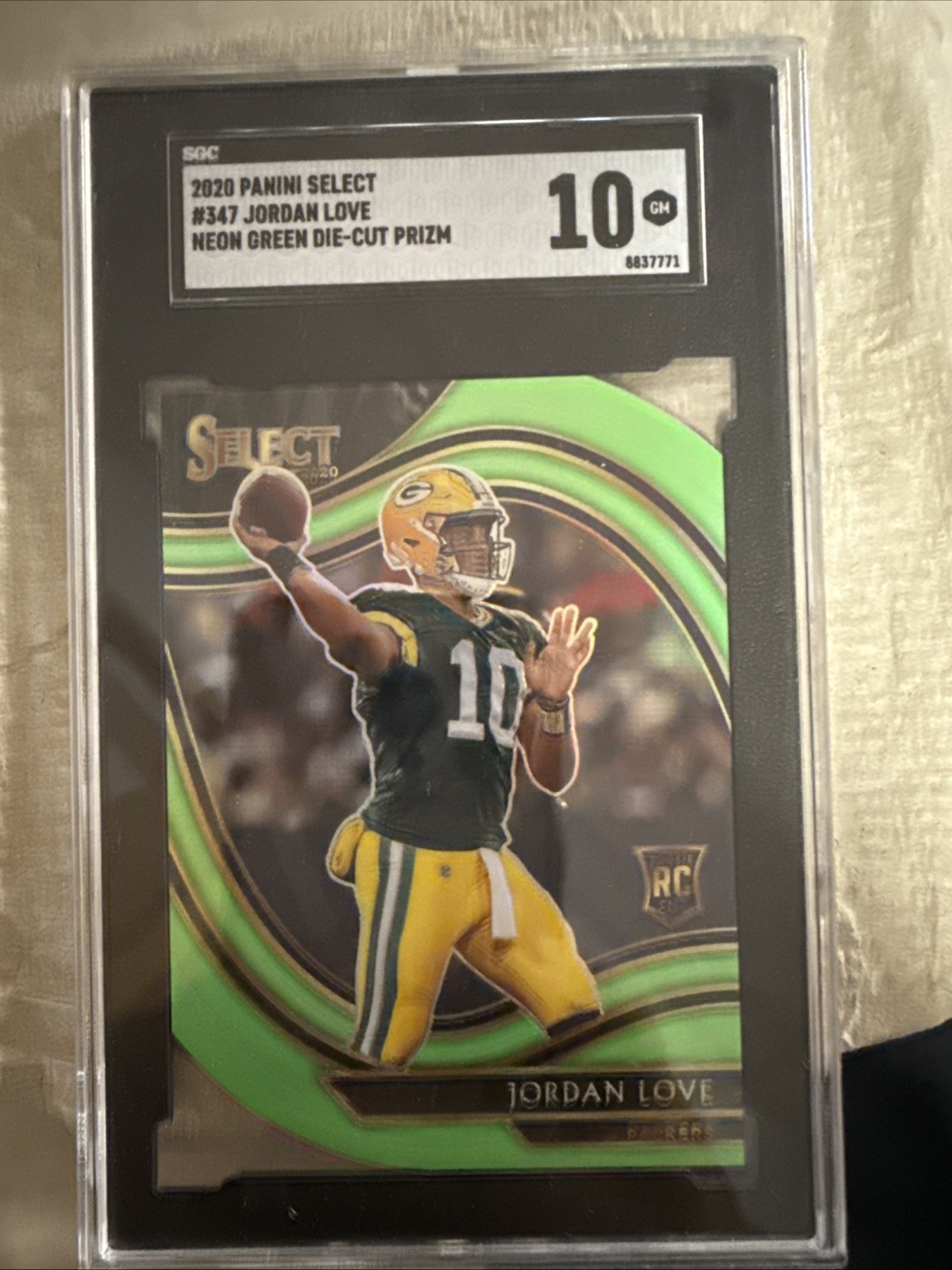 2020 Panini Select - Field Level Jordan Love #347 Neon Green Prizm Die-Cut (RC)