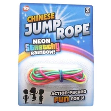 Rhode Island Novelty - CHINESE JUMP ROPE [Neon Stretchy Rainbow] (28 inches)
