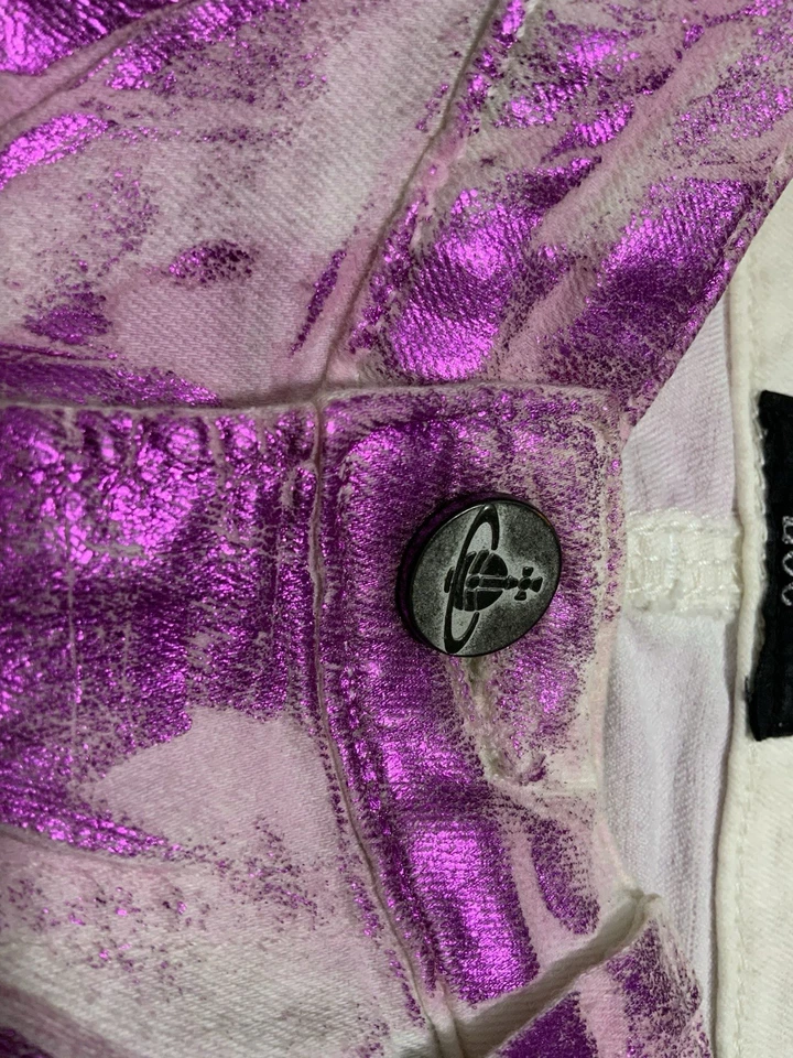 Pantalón para mujer LEE X VIVIENNE WESTWOOD M.I.Turkey rosa mezcla de algodón talla 27. PEC Foto 3 de 4