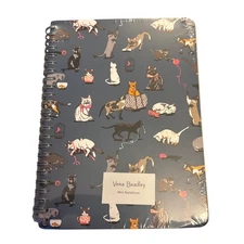 Vera Bradley Small Spiral Notebook CAT'S MEOW 160 Sheets Interior Pocket NEW in