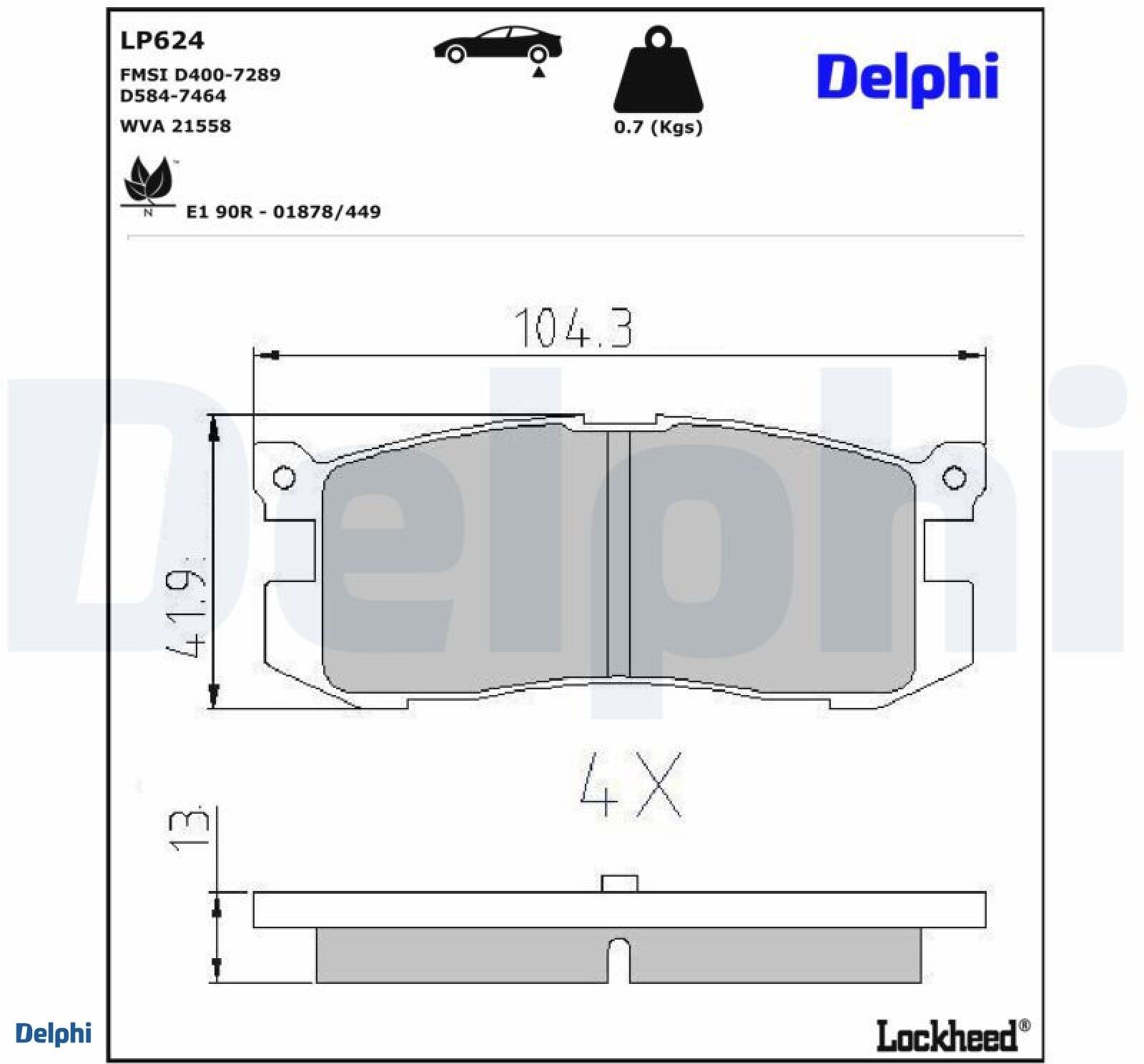 Delphi LP624 Bremsbelagsatz für Scheibenbremse Bremsbelagsatz - Bild 2