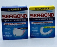 Sea-Bond Upper & Lower Adhesive Denture Seals Original, 30 Ct Each