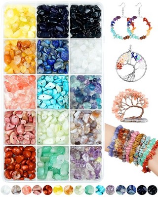 Natural Irregular Gemstone Chip Beads 600pc 58mm 15 Colors DIY Jewelry