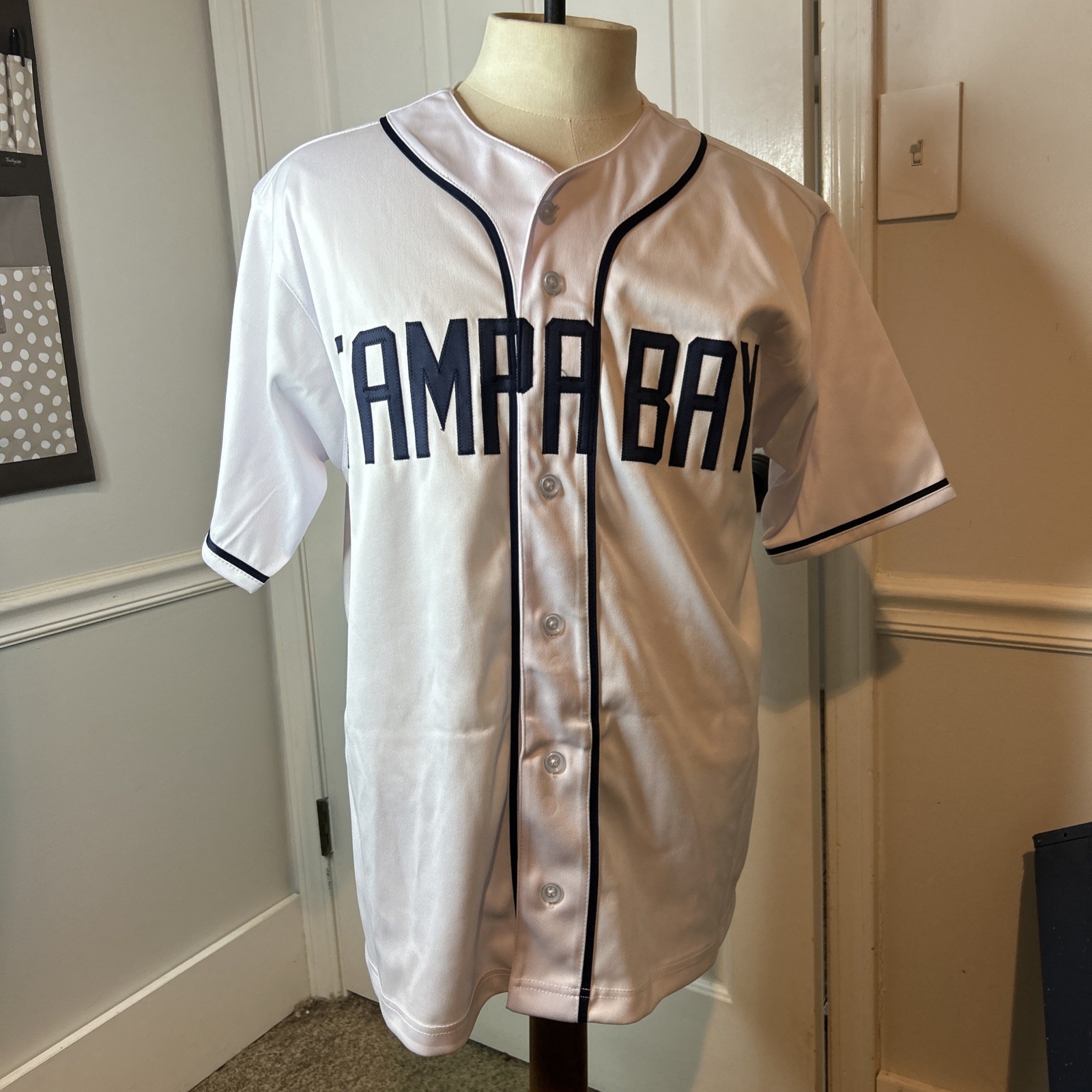 Wander Franco Autographed Signed Tampa Bay Rays / Tampa Bay White Baseball Jersey JSA Authentic 