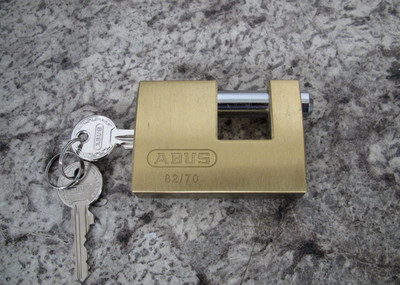 New ABUS 82/70 Monobloc Brass Padlock / Pad Lock Keyed Alike Free Shipping