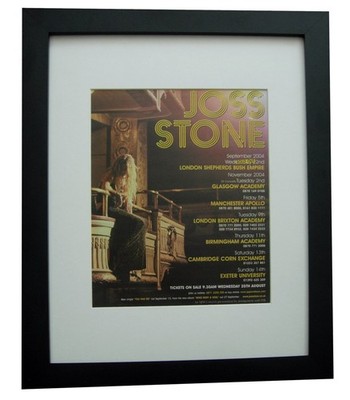JOSS STONE+Mind Body & Soul+TOUR+POSTER+AD+VINTAGE FRAMED 2004+FAST WORLD SHIP