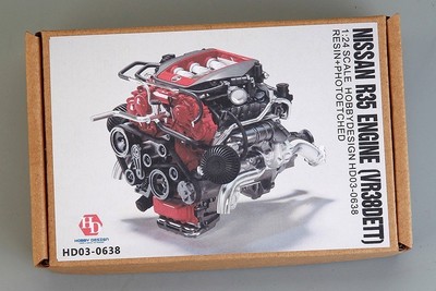 Hobby Design 124 Nissan R35 Motor VR38DETT Detail Set Resin PE Metallteile