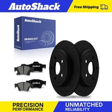 Rear Drilled Slotted Brake Rotors Premium Ceramic Pads for Dodge Durango