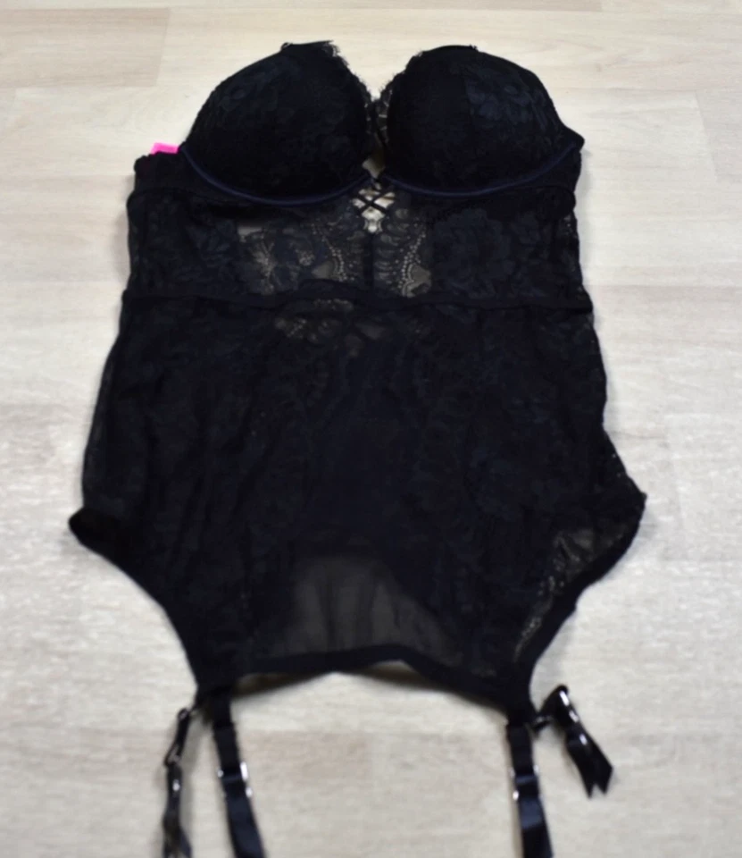 Lote de 5 lencería La Senza sujetador body bustier encaje transparente pequeño negro púrpura Foto 2 de 4