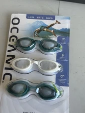 Oceanic Swim Goggles 3 Pk  L/XL  LARGE/ X-Large  Anti-Fog UV