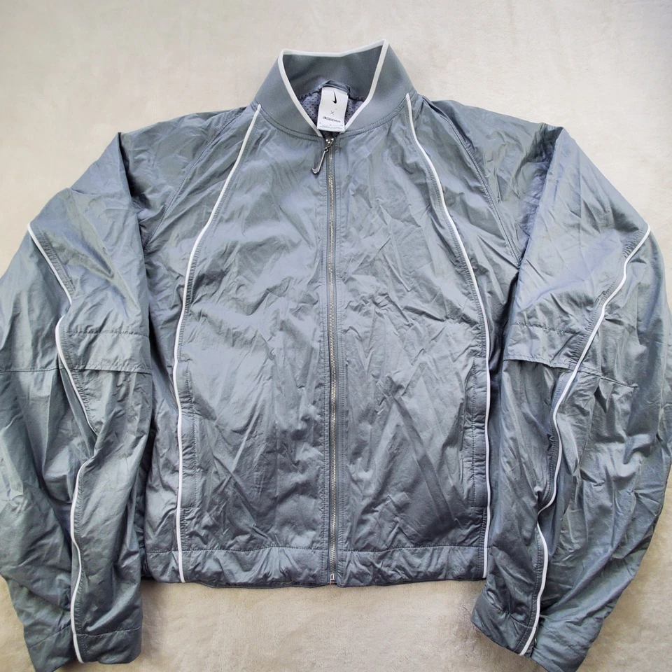 ✅ NEW Nike x Jacquemus Unisex Size Adult Small Silver Track Jacket FV5697-073 ✅ - Image 2 of 4
