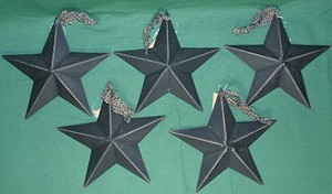 Hearthside-Collection-5-034-Black-Metal-Accent-Stars-Set-of-5-NEW-Primitive-Country
