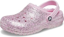 Crocs Girls Classic Glitter Lined Clogs Pink/Neon Size 3 Little Kid