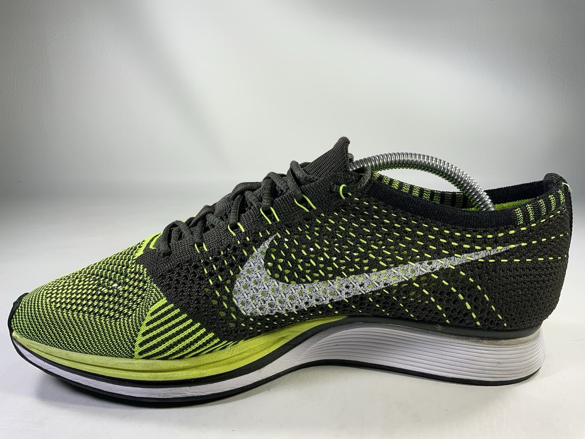 スパイク・シューズ Nike Flyknit Racer volt 27 Nike Flyknit Racer Volt Black Sequoia Neon Yellow Green Mens