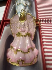 Hand Crafted Cloisonne Enameled Christmas Angel Bell Ornament Sold By 1 Piece