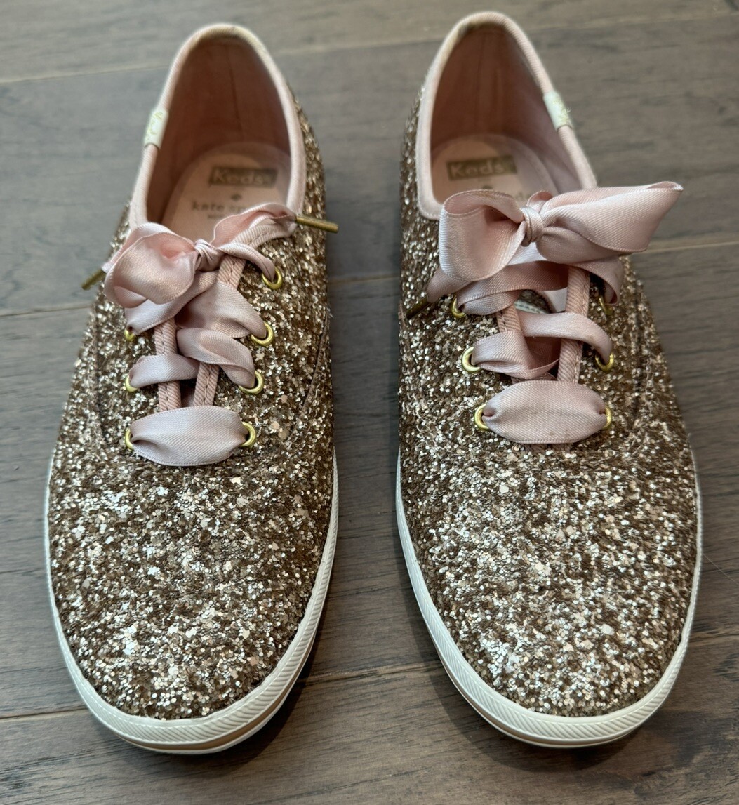 Keds Kate Spade Rose Gold Glitter Keds Sneaker Shoes … Gem